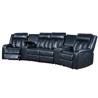 Seatcraft grenada home theater seating black leather hot sale